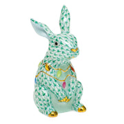 Herend Bunny With Christmas Lights Figurines Herend Green 