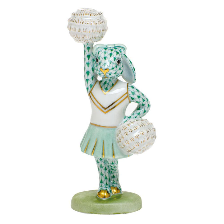Herend Cheerleader Bunny Figurines Herend Green 