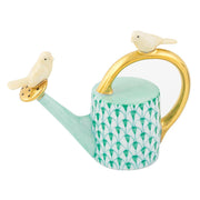 Herend Watering Can With Birds Figurines Herend Green 