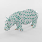 Herend Medium Hippopotamus Figurines Herend Green 