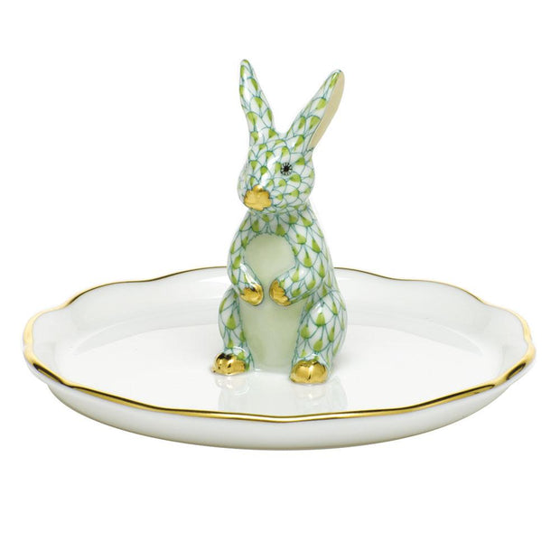Herend Bunny Ring Holder Figurines Herend Lime Green 