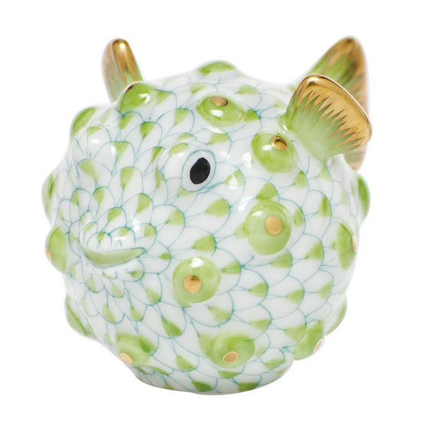 Herend Puffer Fish Figurines Herend Lime Green 