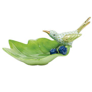 Herend Hummingbird On Leaf Figurines Herend Lime Green 