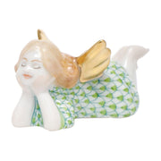 Herend Tranquility - Lying Angel Figurines Herend Lime Green 
