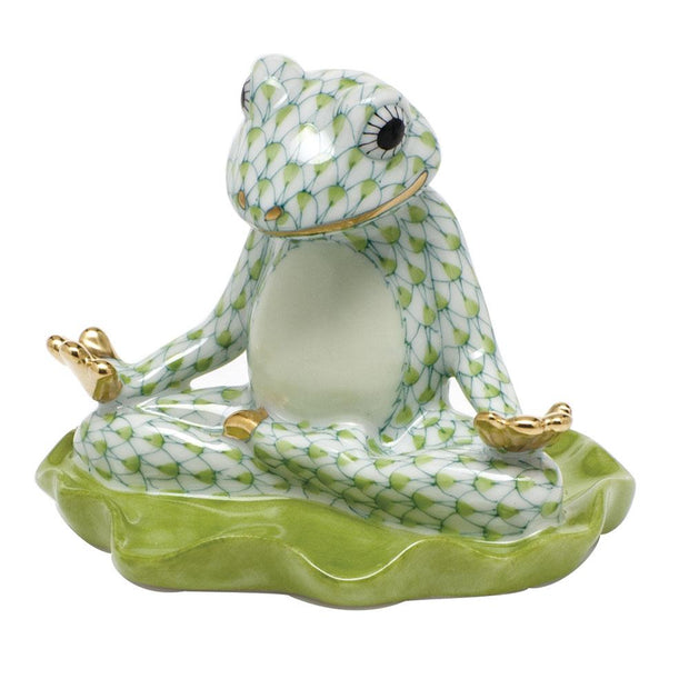 Herend Yoga Frog Figurines Herend Lime Green 
