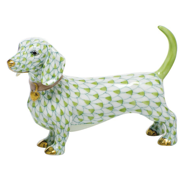 Herend Dachshund Figurines Herend Lime Green 