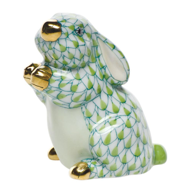 Herend Pudgy Bunny Figurines Herend Lime Green 