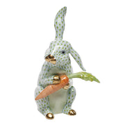 Herend Large Bunny W/Carrot Figurines Herend Lime Green 