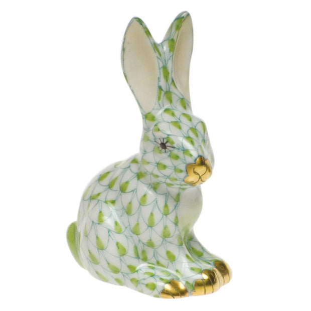 Herend Miniature Sitting Rabbit Figurines Herend Lime Green 