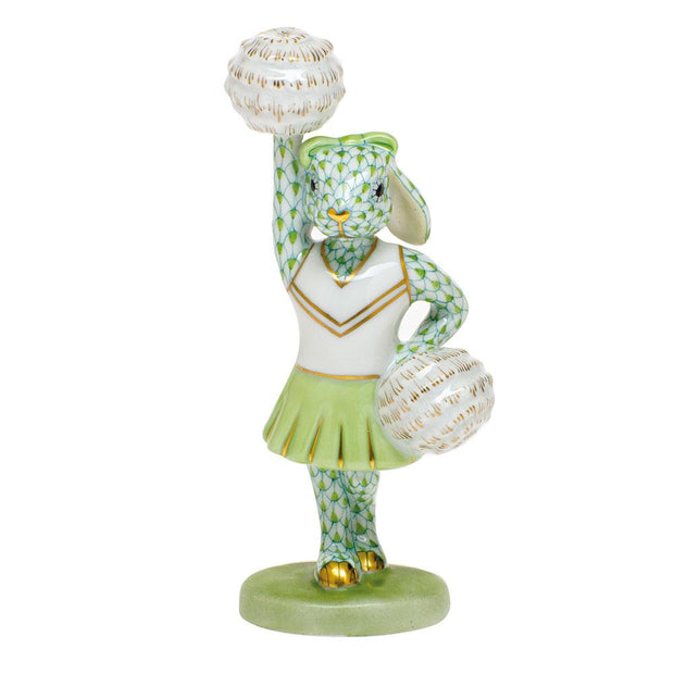 Herend Cheerleader Bunny Figurines Herend Lime Green 