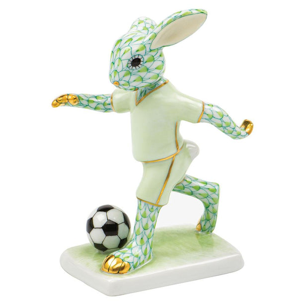 Herend Soccer Bunny Figurines Herend Lime Green 