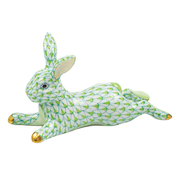 Herend Lounging Bunny Figurines Herend Lime Green 