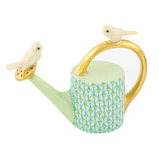 Herend Watering Can With Birds Figurines Herend Lime Green 