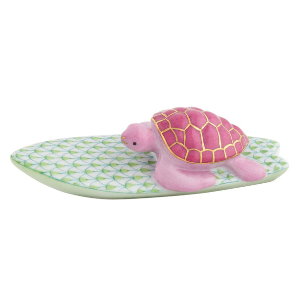 Herend Surfing Turtle Figurines Herend Lime Green 