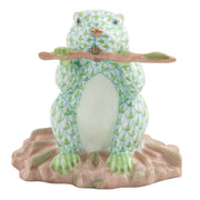 Herend Beaver On Dam Figurines Herend Lime Green 