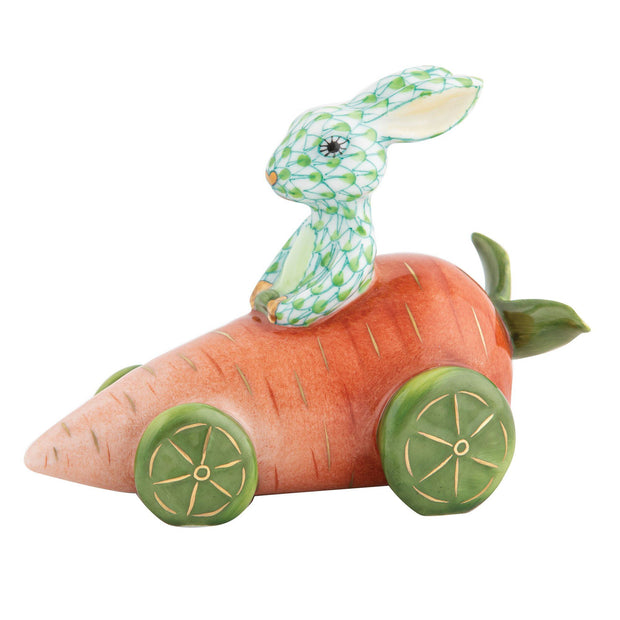 Herend Carrot Car Bunny Figurines Herend Lime Green 