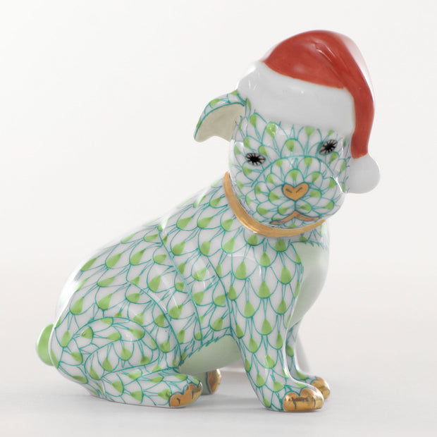 Herend Santa Puppy Figurines Herend Lime Green 