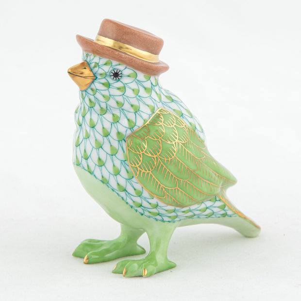 Herend Bird With Hat Figurines Herend Lime Green 
