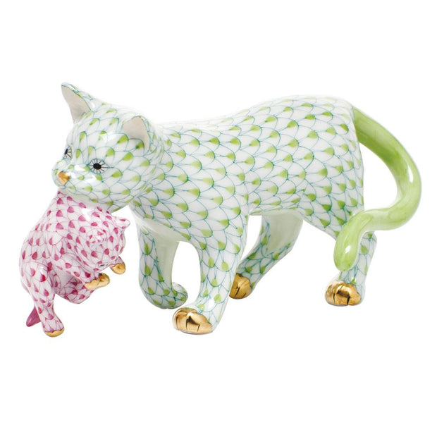 Herend Motherly Love Figurines Herend Lime Green + Raspberry (Pink) 