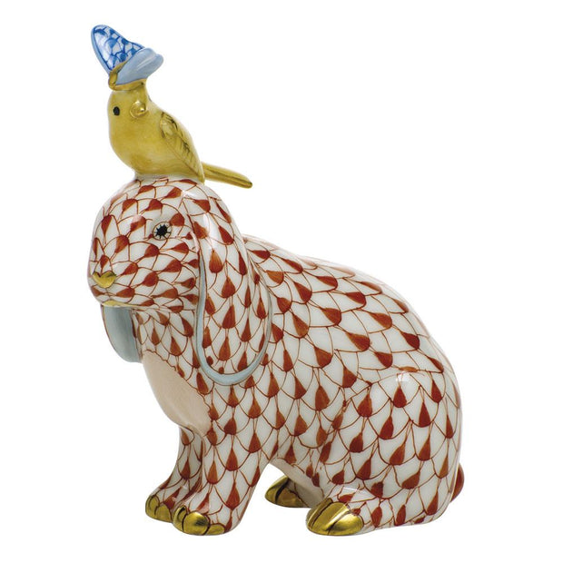 Herend Animal Trio Figurines Herend Rust, Yellow, Blue 