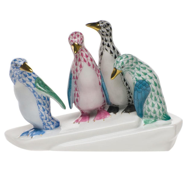 Herend Penguins On Ice Figurines Herend 