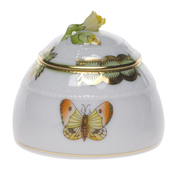 Herend Honey Pot W/Rose Figurines Herend Queen Victoria 