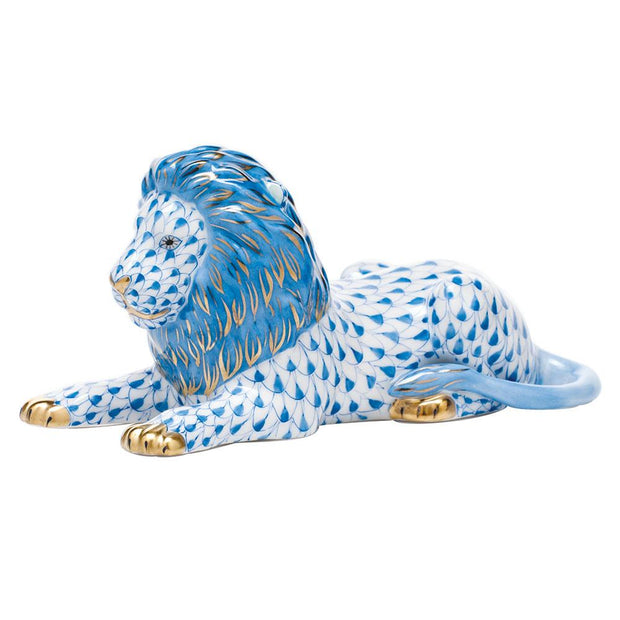 Herend Lion Figurines Herend Blue 