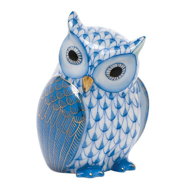 Herend Mother Owl Figurines Herend Blue 