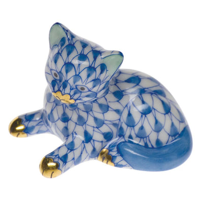 Herend Miniature Kitten Figurines Herend Blue 