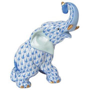 Herend Joyful Elephant Figurines Herend Blue 