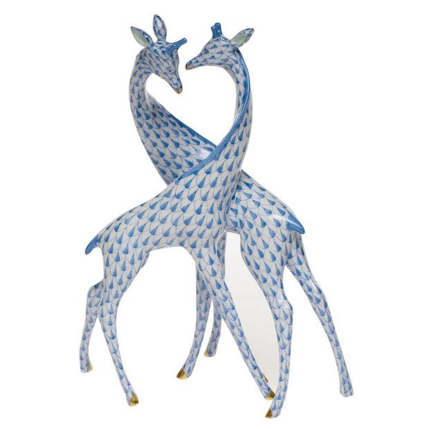 Herend Pair Of Giraffes Figurines Herend Blue 