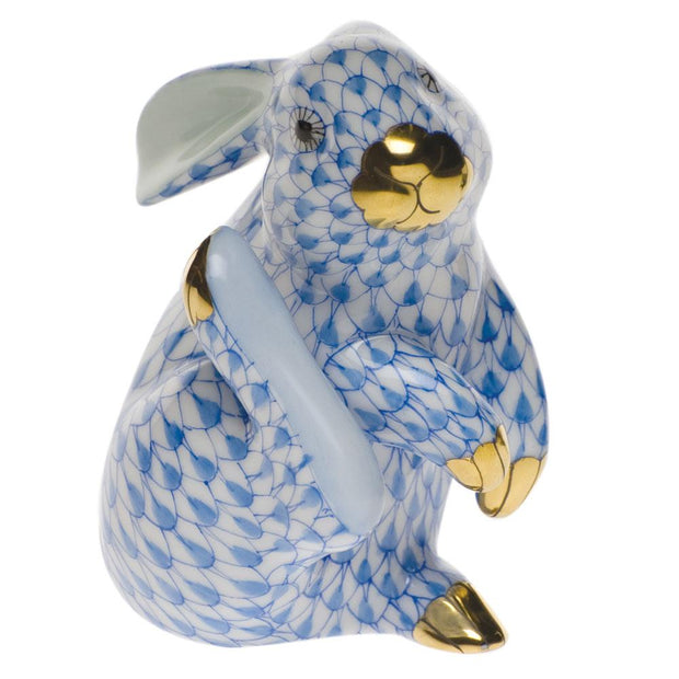 Herend Scratching Bunny Figurines Herend Blue 