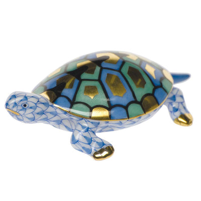 Herend Baby Turtle Figurines Herend Blue 