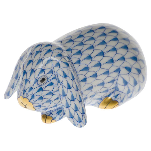 Herend Lop Ear Bunny Figurines Herend Blue 