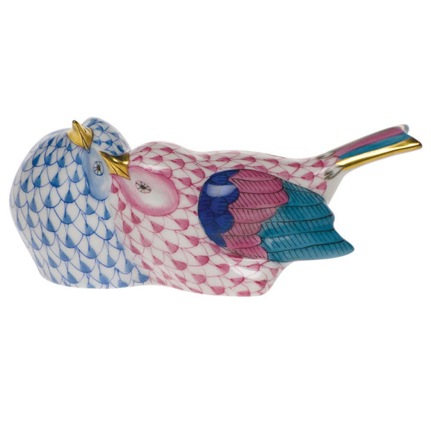 Herend Love Birds Figurines Herend Blue & Raspberry (Pink) 