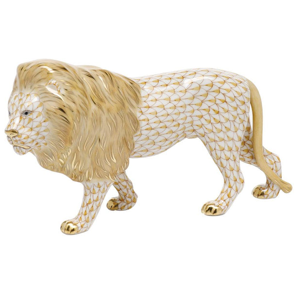 Herend Standing Lion Figurines Herend Butterscotch 
