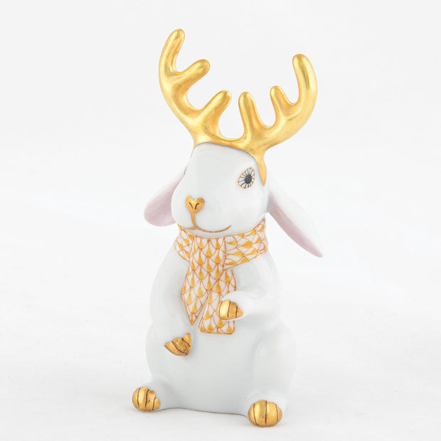 Herend Reindeer Rabbit Figurines Herend White + Butterscotch 