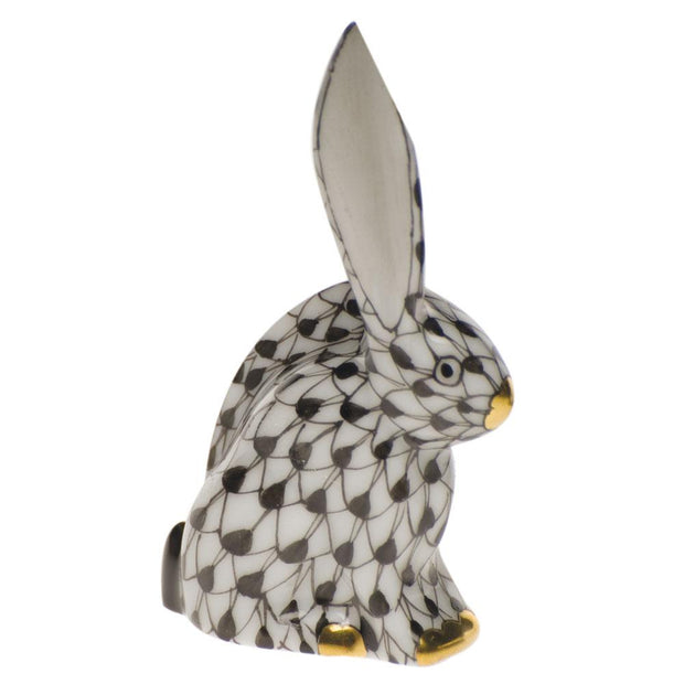 Herend Rabbit Miniature Figurines Herend Black 