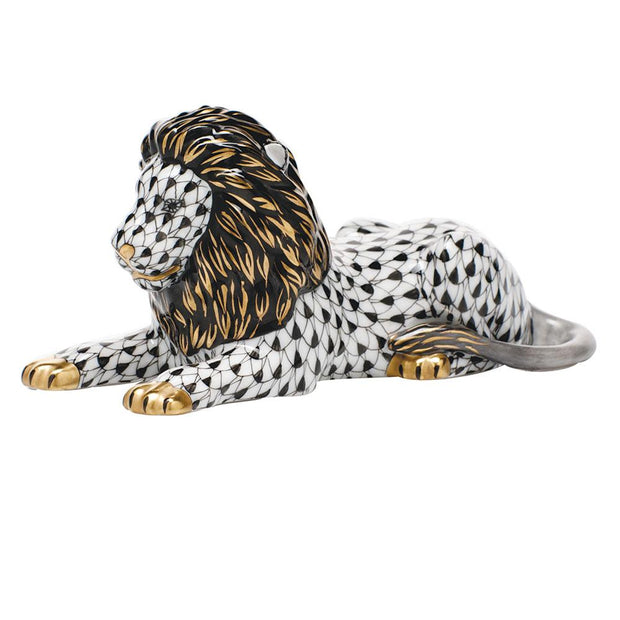 Herend Lion Figurines Herend Black 