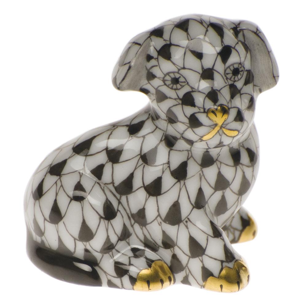 Herend Miniature Puppy Figurines Herend Black 