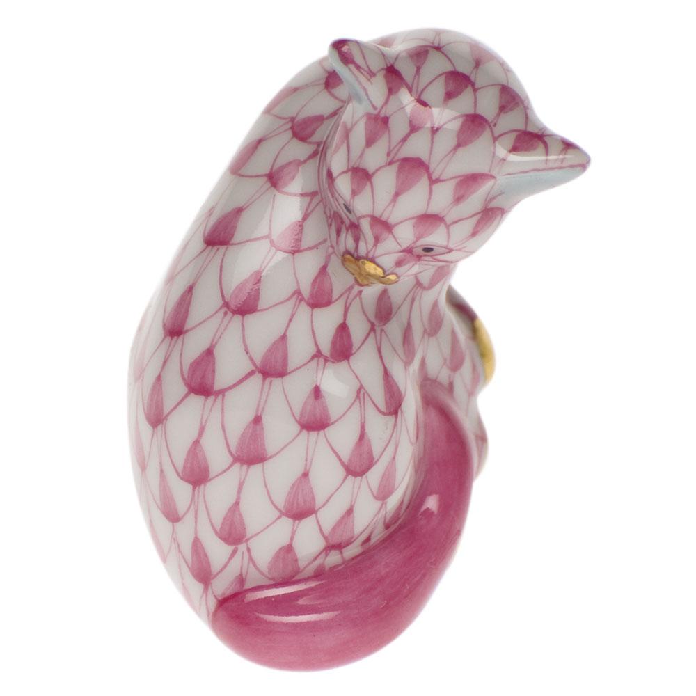 Herend Miniature Cat Figurines Herend Raspberry (Pink) 