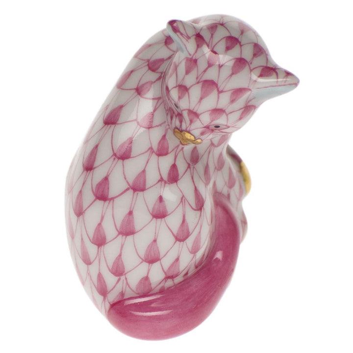Herend Miniature Cat Figurines Herend Raspberry (Pink) 