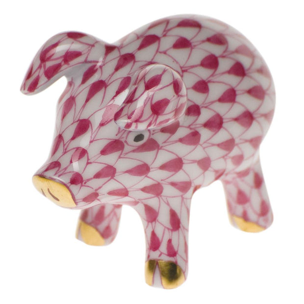 Herend Piglet Figurines Herend Raspberry (Pink) 