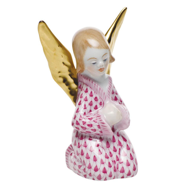 Herend Small Angel Figurines Herend Raspberry (Pink) 