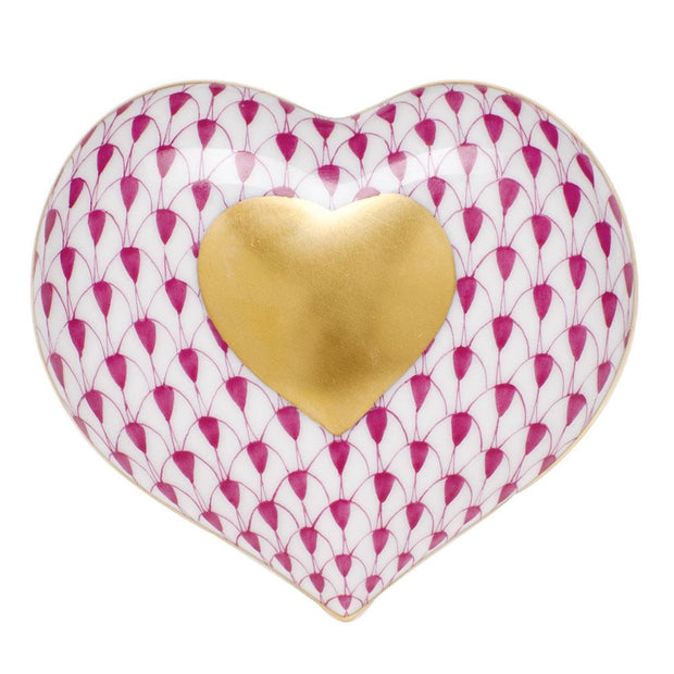 Herend Heart Of Gold Figurines Herend Raspberry (Pink) 