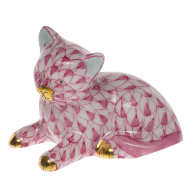 Herend Miniature Kitten Figurines Herend Raspberry (Pink) 