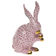 Herend Medium Bunny W/Paws Up Figurines Herend Raspberry (Pink) 