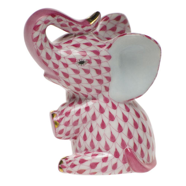 Herend Baby Elephant Figurines Herend Raspberry (Pink) 