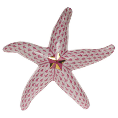 Herend Medium Starfish Figurines Herend Raspberry (Pink) 
