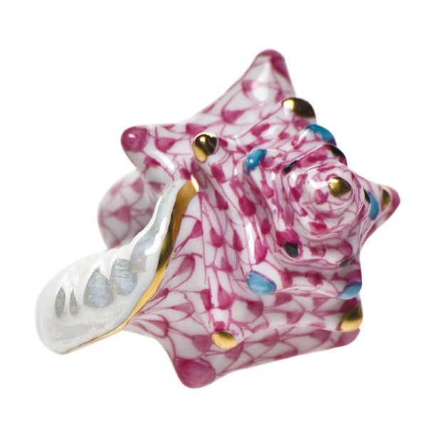 Herend Small Conch Shell Figurines Herend Raspberry (Pink) 